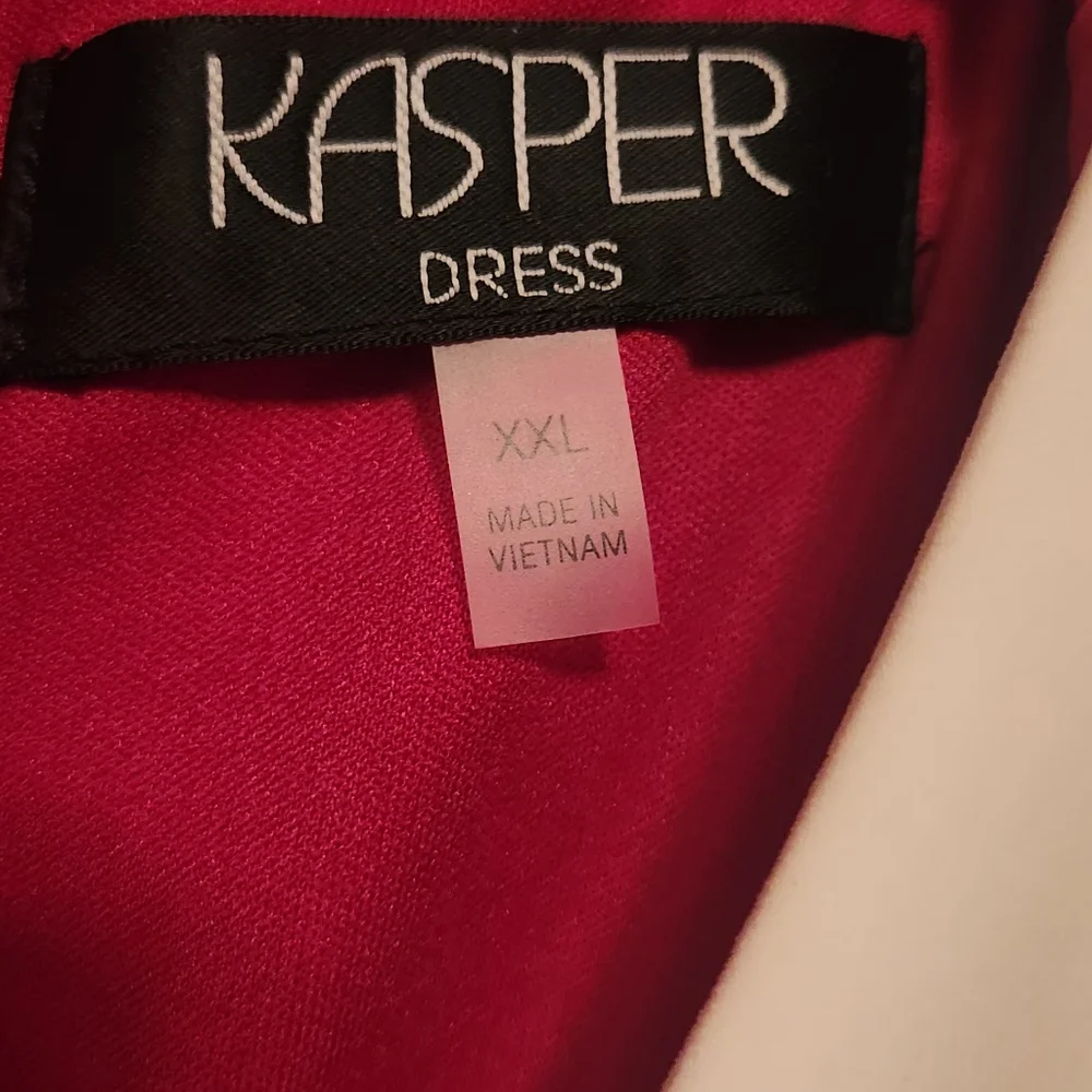 Kasper Red and White Faux Wrap Dress - XXL - Picture 5 of 6